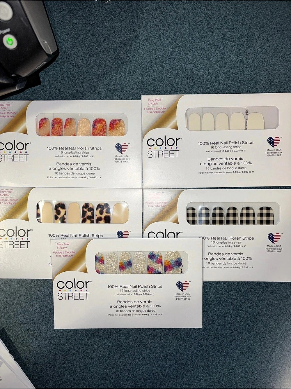 Color Street Nail Polish Strips Bundle of 5 Multicolor NWT